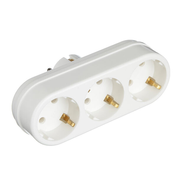 Toker разветвитель 3 гнезда, евро, с заземлением, 16а, 250в, белый