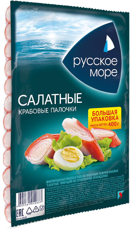 

Крабовые палочки Русское море Салатные 400 г