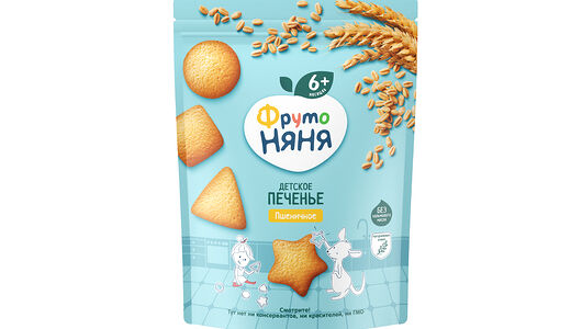 Детское печенье пшеничное ФрутоНяня с 6 месяцев, 120 г