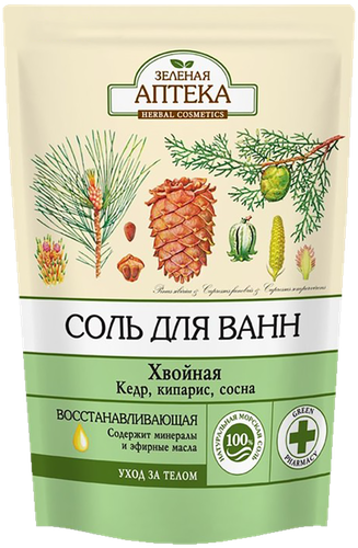 

Соль для ванны Зеленая аптека хвойная 500 г