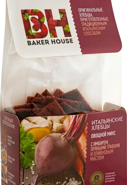Хлебцы Baker House Итальянские овощной микс 250г
