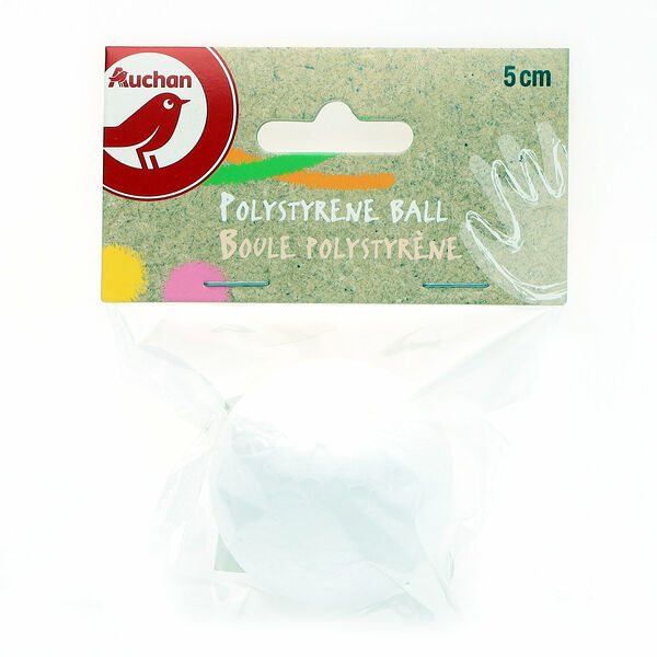 Шарик для поделок и декорирования АШАН Красная птица полистирол, 5 см