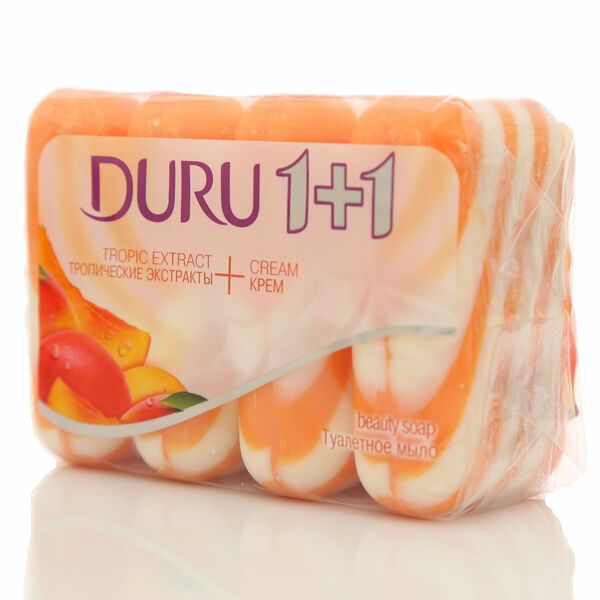 Мыло туалетное Тропические экстракты + Крем  4*90г ТМ Duru (Дуру)