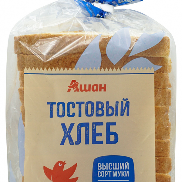 Хлеб пшеничный АШАН Красная птица Тостовый нарезка