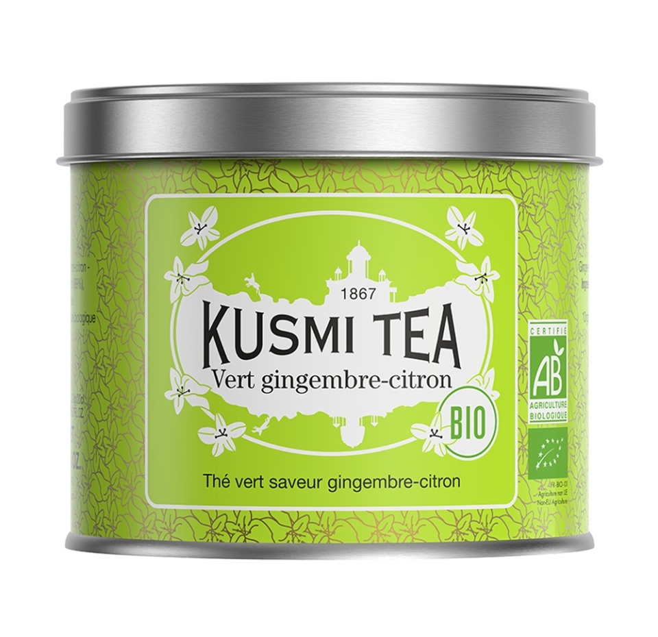 

Чай зеленый Kusmi Tea с имбирем и лимоном Organic Green Ginger Lemon 100 г, Франция