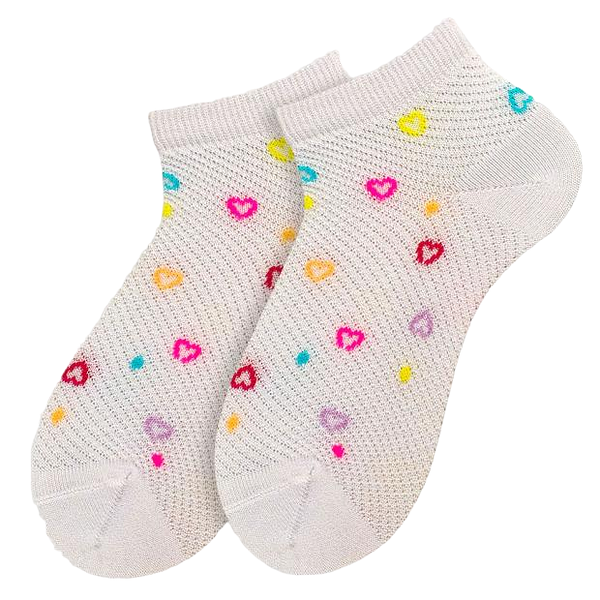 Носки детские Гранд Сердечки укороченные белые, р 18-20