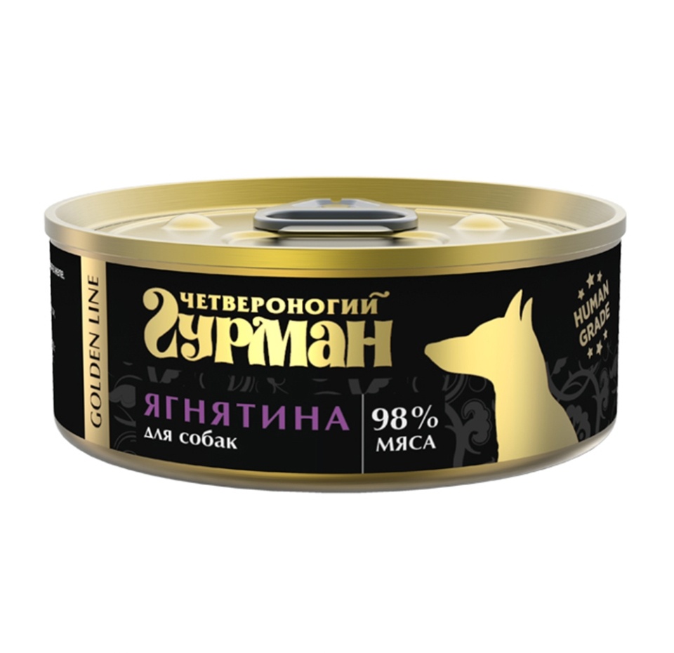 

Корм для собак Четвероногий гурман Golden line Ягнятина в желе 100 г