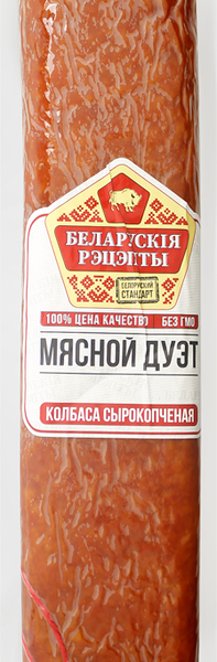 Колбаса БЕЛАРУСКIЯ РЭЦЭПТЫ Мясной дуэт с/к п/сух в/у вес 