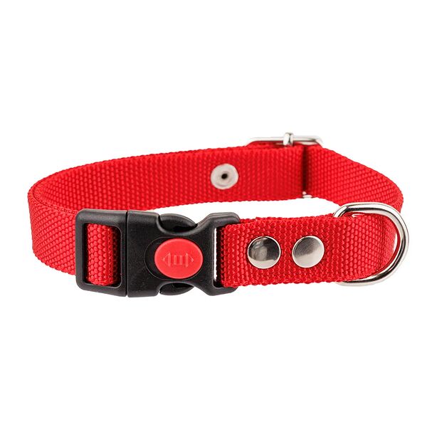 Ошейник нейлон XL многоразмерный с фиксатором 25 40-65 см красный