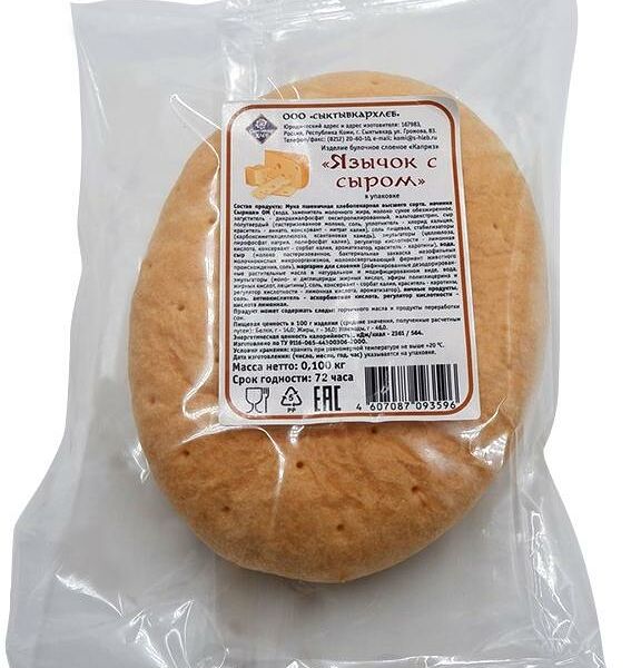 Язычок Каприз с сыром слоеный, 100г