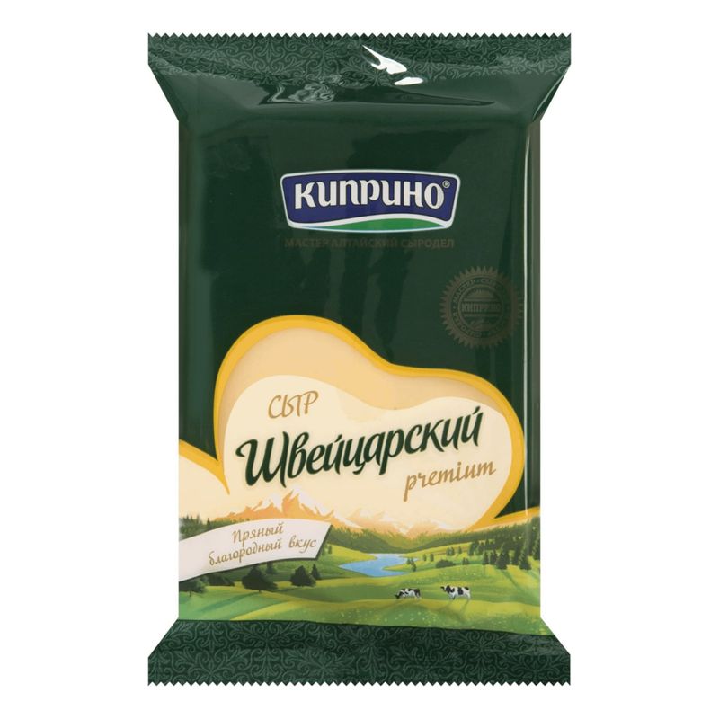 

Сыр Киприно Швейцарский твердый 50% 180 г