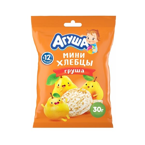 Мини-хлебцы рисовые Агуша Груша с 12 месяцев