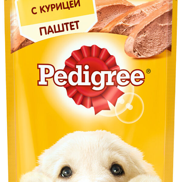 Влажный корм PEDIGREE® для щенков от 1 месяца, паштет с курицей, 80 г