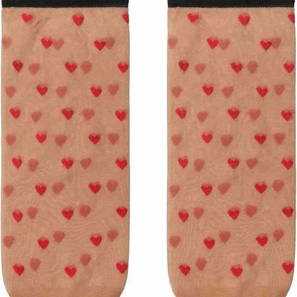 Носки женские Conte Fantasy 19С-111/1СП Красные сердечки цвет: телесный/красный 20 den, 23-25 р-р