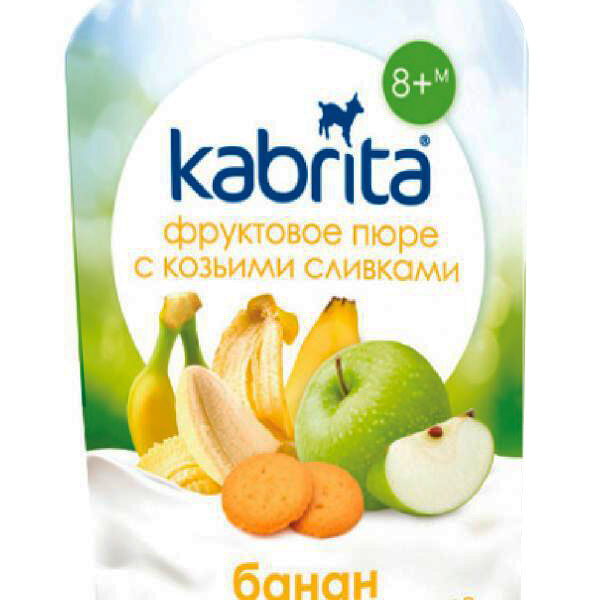 Пюре фруктовое Kabrita с козьими сливками банан с печ с ябл пюре 100г ДП