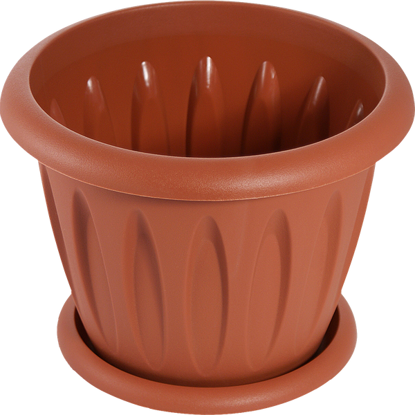 Горшок для растений с поддонником МАРТИКА Фелиция терракотовый d=180мм