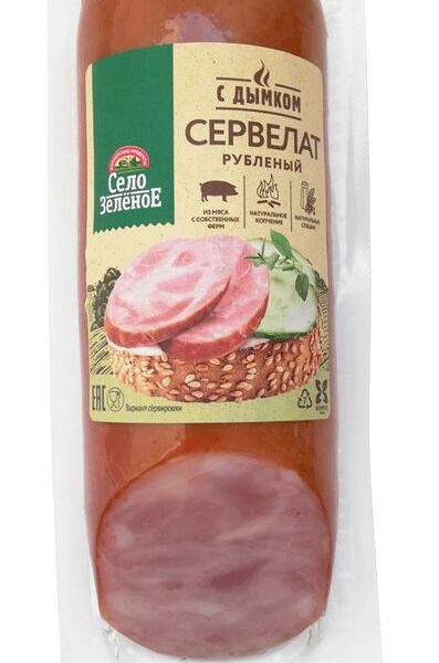 Сервелат варёно-копчёный Село Зелёное Рубленый с дымком, 300 г