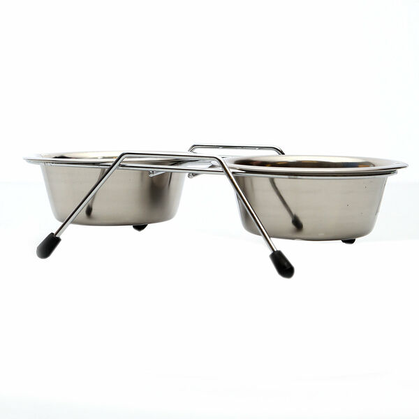 Миска металлическая на подставке 2 х 250 мл