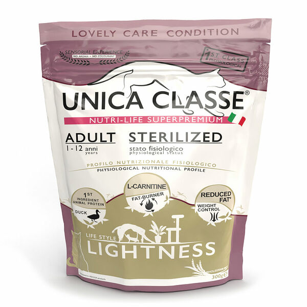 Adult Sterilized Lightness Сухой корм UNICA для стерилизованных кошек, с уткой, 300 гр.