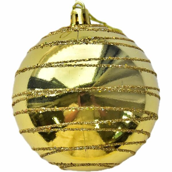 Шар ёлочный Золотой серпантин Маркет, 8см