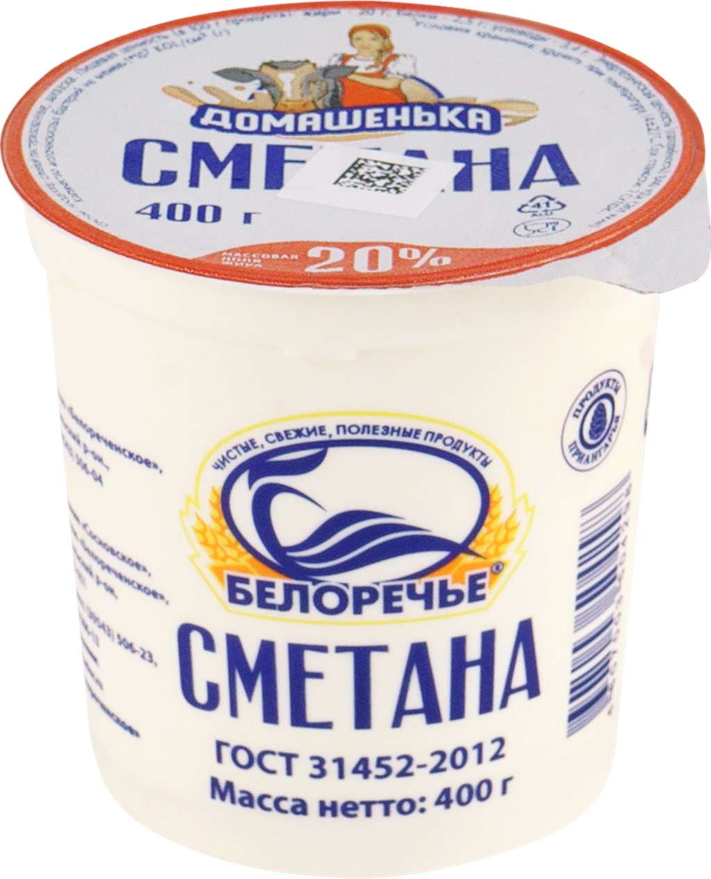 

Сметана Домашенька 20% 400 г
