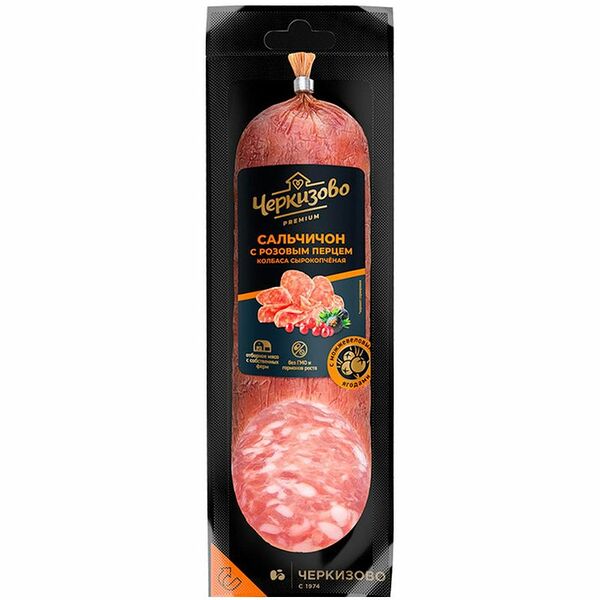 Колбаса сырокопчёная Черкизово Сальчичон с розовым перцем полусухая