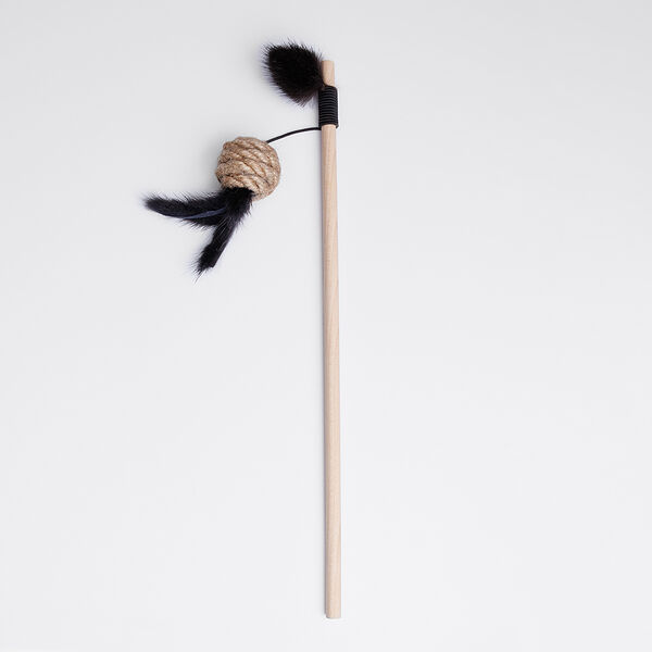 Игрушка-дразнилка для кошек Шарик джутовый с хвостиками, размер игрушки 7,5х3х3 см