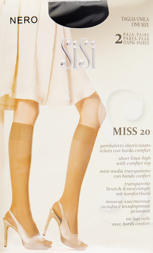 Гольфы женские SiSi Miss 20 den 2 пары, nero