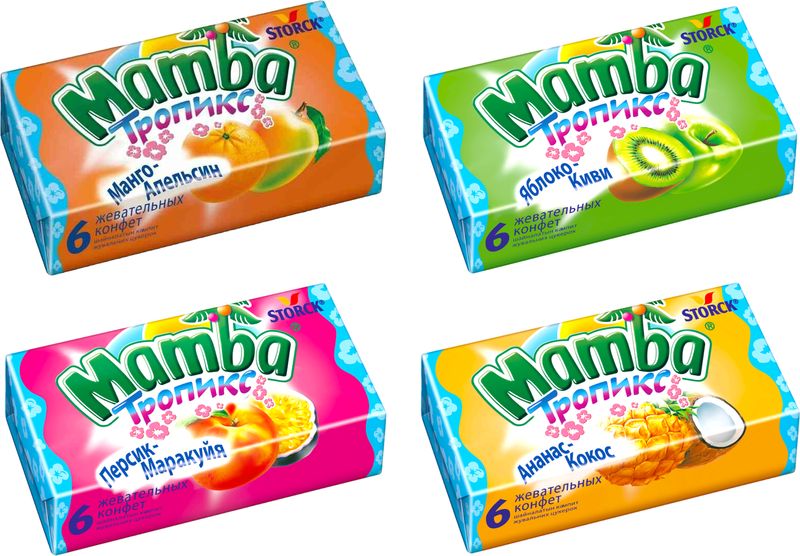 

Конфеты Mamba Тропикс жевательные вкус в ассортименте 26.5 г