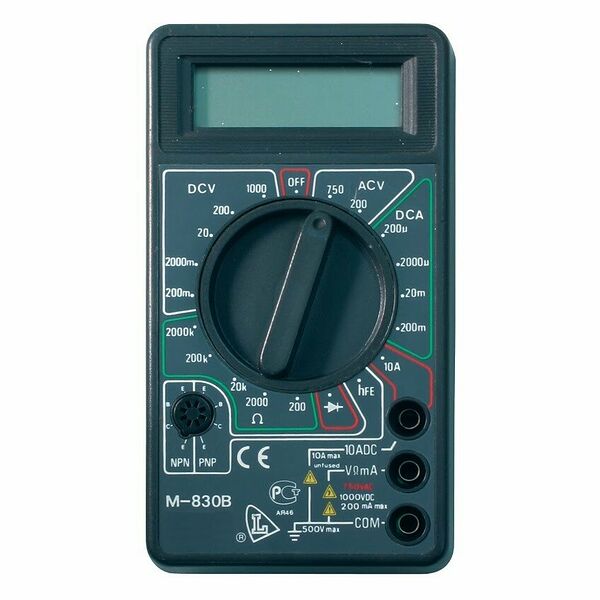 Мультиметр РЕСАНТА DT830B, автовыбор диапазона измерений, черный