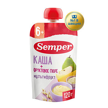 Каша с фруктовым пюре Semper мультифрукт с 6 месяцев