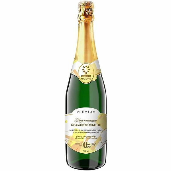 Шампанское безалкогольное Absolute Nature мускатное, 750мл
