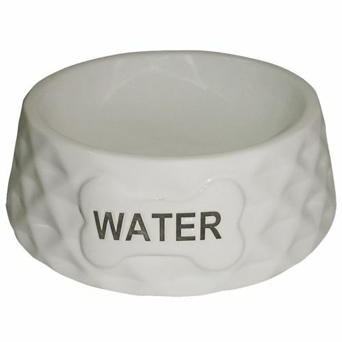 Миска для животных FOXIE Diamond Water белая керамическая 15,5х15,5х5см