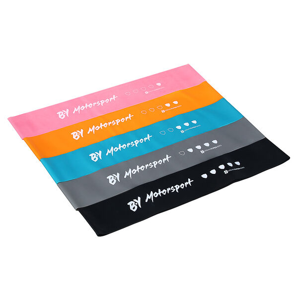 Набор фитнес резинок By Motorsport 5 шт. (2.5 кг, 4.5 кг, 7 кг, 9 кг, 14 кг), 60х5 см, латекс