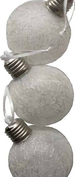 Набор елочных шаров Miland Серебряная вьюга с подсветкой 8см 3шт