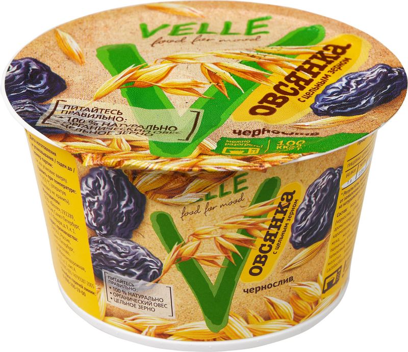 

Продукт овсяный Velle Каша с черносливом ферментированный 170 г