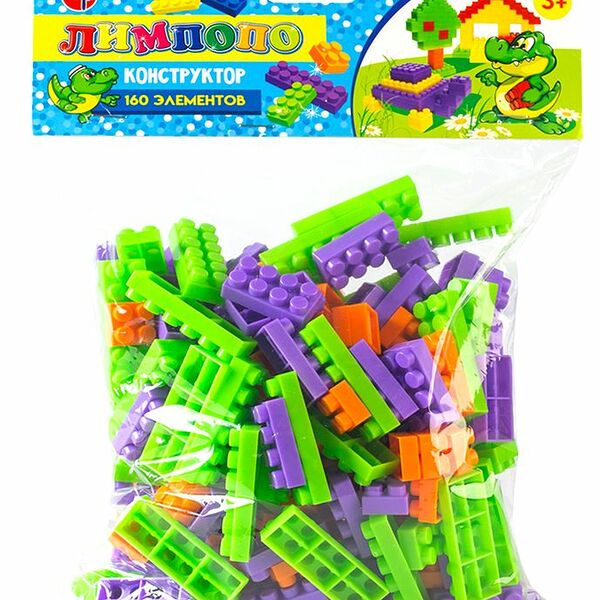 Конструктор Алекс Тойз Лимпопо блочный мини 160 элементов в ассортименте 1шт