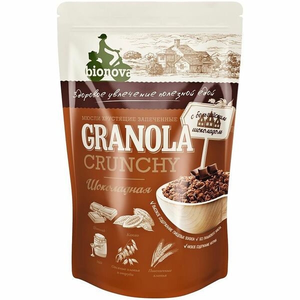 Мюсли запечённые шоколадные Bionova, 400г