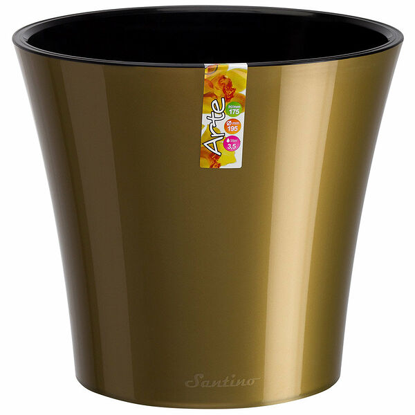 Горшок Arte золотисто-черный 16.5 см 2 л ТМ Santino (Сантино)