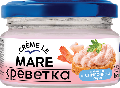 

Креветка рубленая CRÈME LE MARE ваннамей в сливочном соусе, 165г