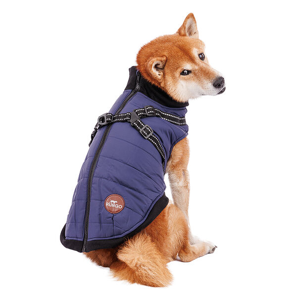 Попона для собак Rungo теплая со шлейкой синяя 2XL
