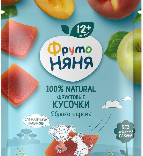 Кусочки фруктовые ФрутоНяня Яблоко-персик с 12 мес. 56г