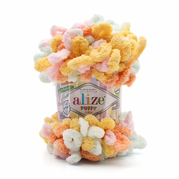 Пряжа Alize 'Puffy Color' 100г 9м (100% микрополиэстер)(6464 секционный)