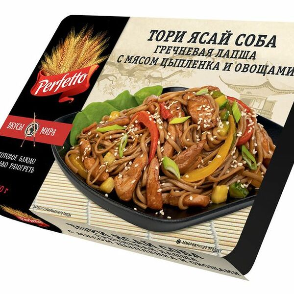 Тори Ясай Соба Perfetto Гречневая лапша с мясом цыплёнка и овощами
