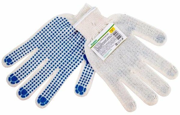 Перчатки Каждый день трикотажные 10 класс с ПВХ точкой, р S