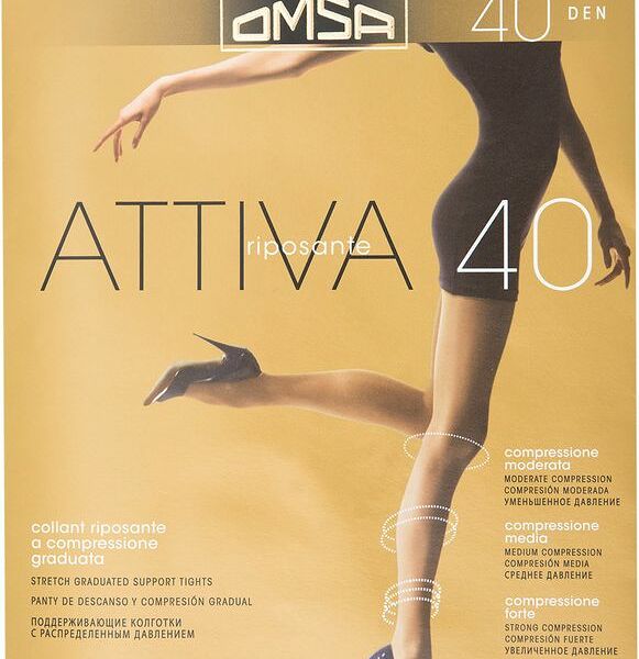 Колготки Omsa Attiva 40 Nero Черные Размер 4