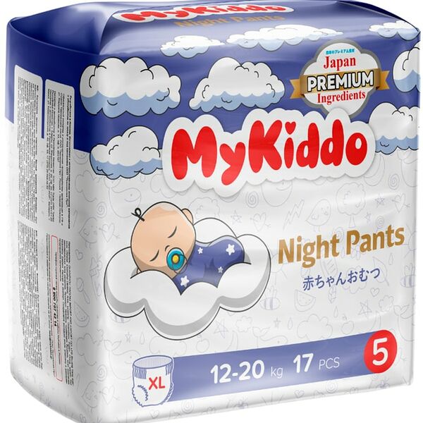 Подгузники-трусики MyKiddo Night ночные XL 12-20кг 17шт