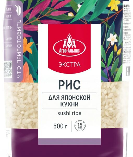 Рис Агро-Альянс Экстра для японской кухни 500г