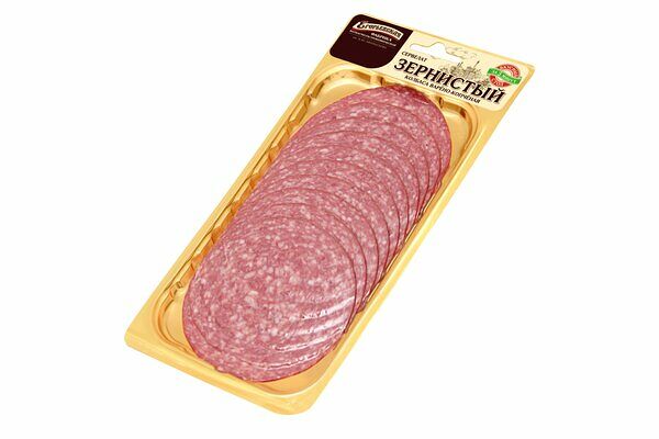 Сервелат варено-копченый Егорьевская Фкг Зернистый нарезка 