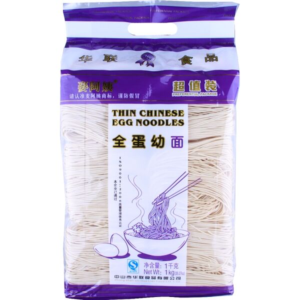 Лапша яичная Mai A Yi Китай 1кг из тверд сортов